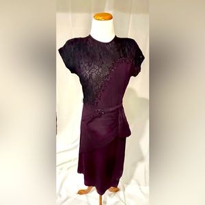 Vintage 1940’s purple dress with sequins and lace